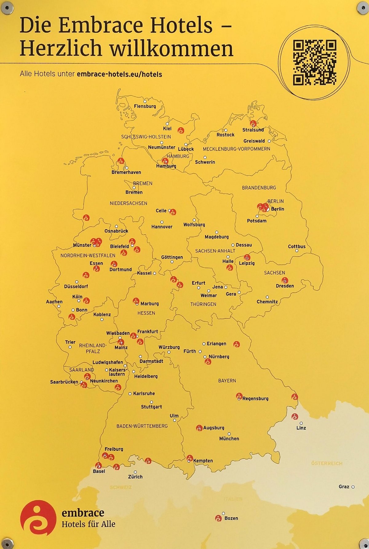 Landkarte embrace hotels